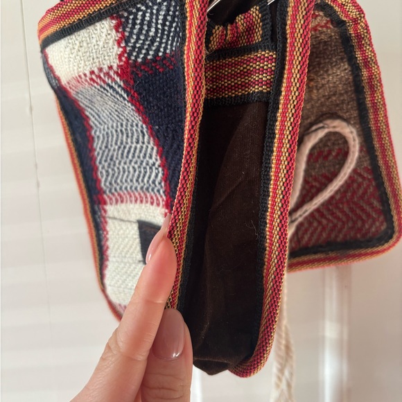 Woven Red Crossbody Bag with Decorative Knot - Picture 7 of 11